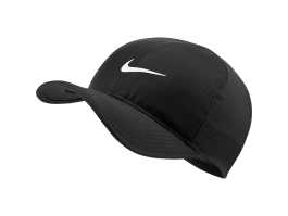 Nike Court AeroBill Featherlight Cap Unisex Schwarz Tennis Running Freizeit