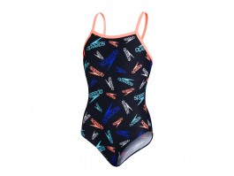 Speedo Boom Logo Thinstrap Muscleback Badeanzug Mädchen 