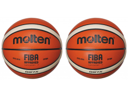Molten Indoor Basketball GG7X 2 Stück Premium Synthetik-Leder FIBA Wettspielball Größe 7 