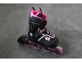 K2 Roadie Jr. Pack Girl's Inliner Skates Kinder größenverstellbar mit Schützerset Inlineskates