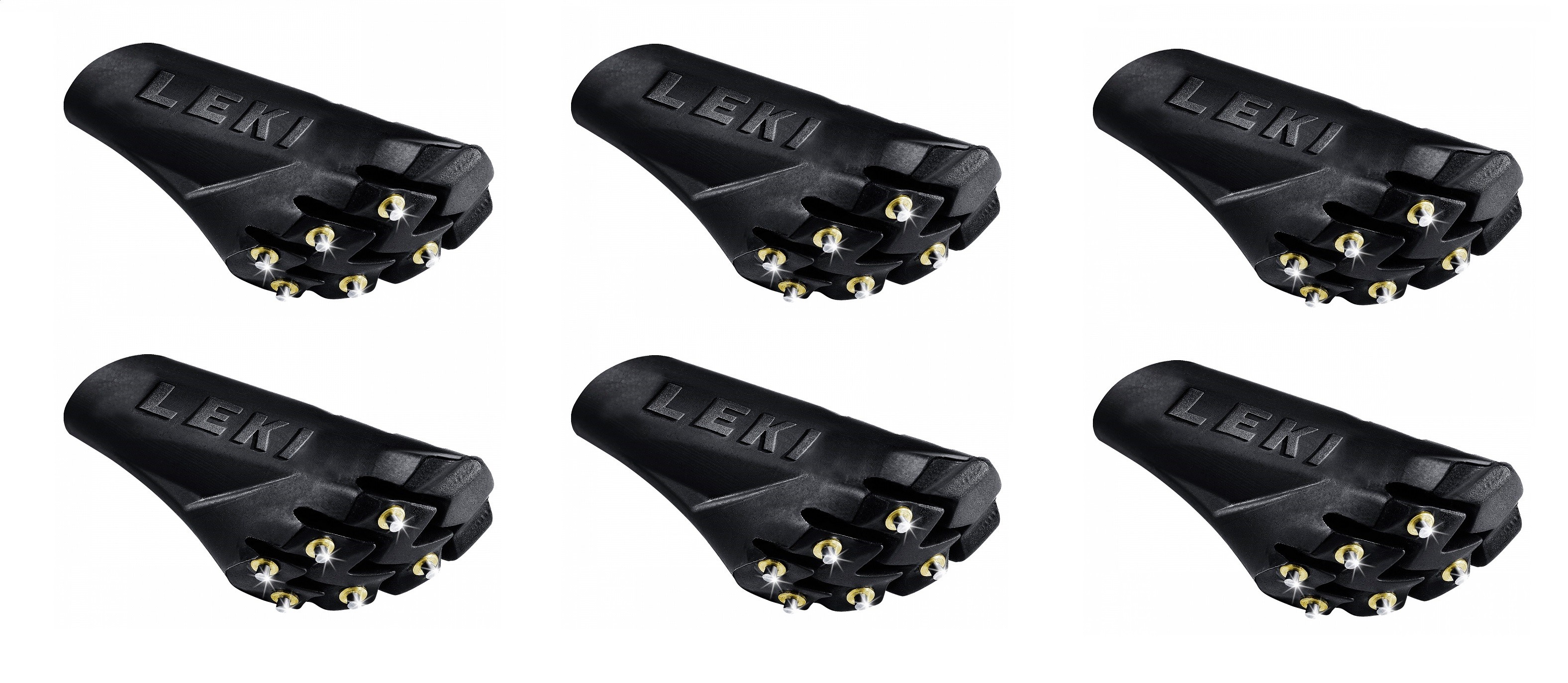 LEKI Gummipuffer - Paire De Tampons Caoutchouc Avec Crampons - Noir Taille Unique
